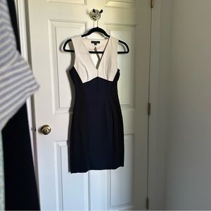 Banana Republic Dress. Navy, black and ivory.